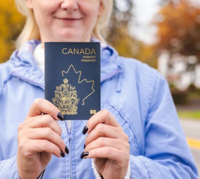 Planning immigration to Canada with passport and documents